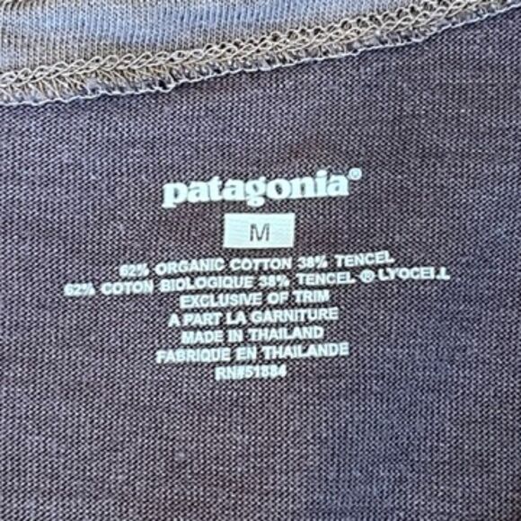 Patagonia Brown Tank Top V-Neck Organic Cotton Medium Outdoors Active - Picture 5 of 5